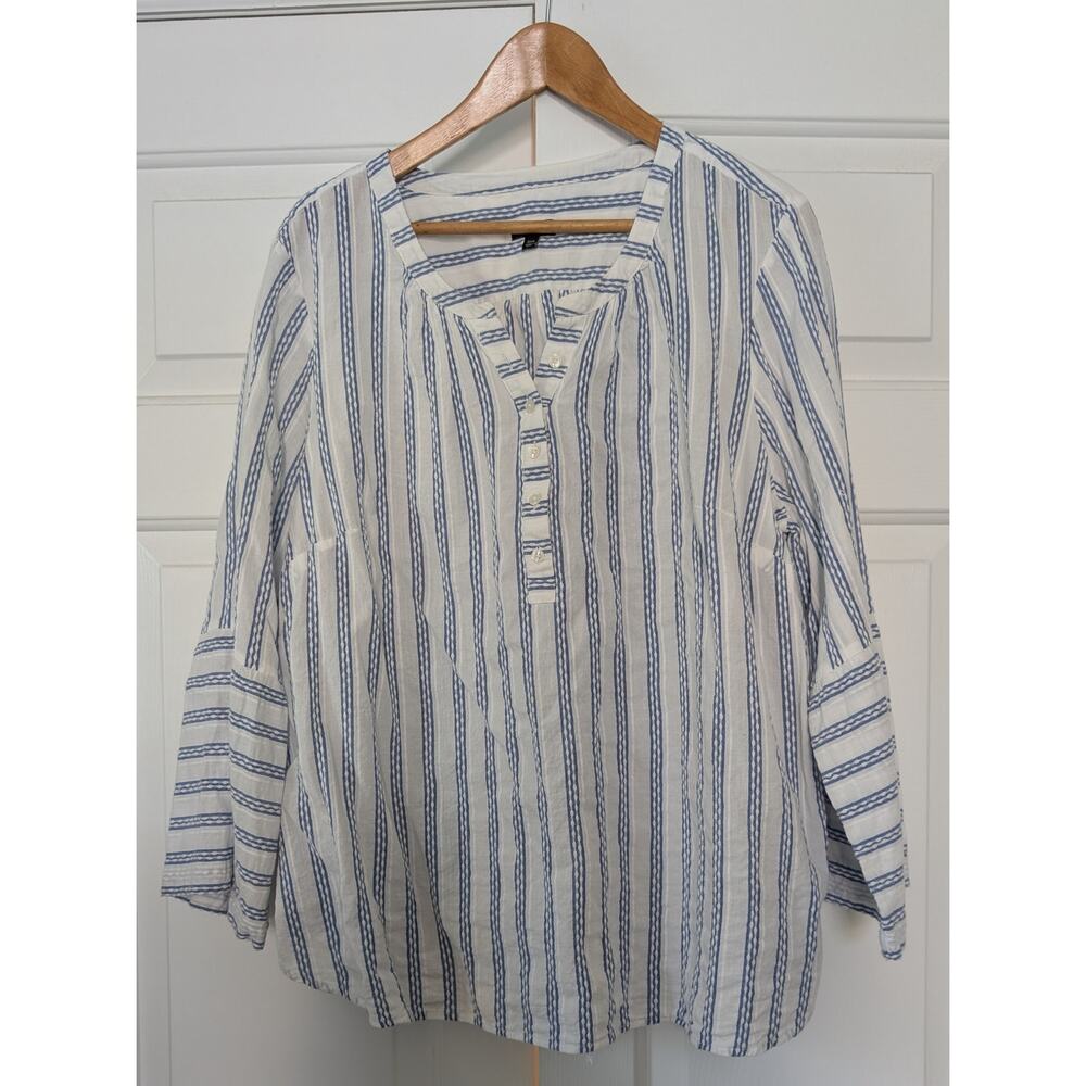 Talbots Bell Sleeve Embroidered Top